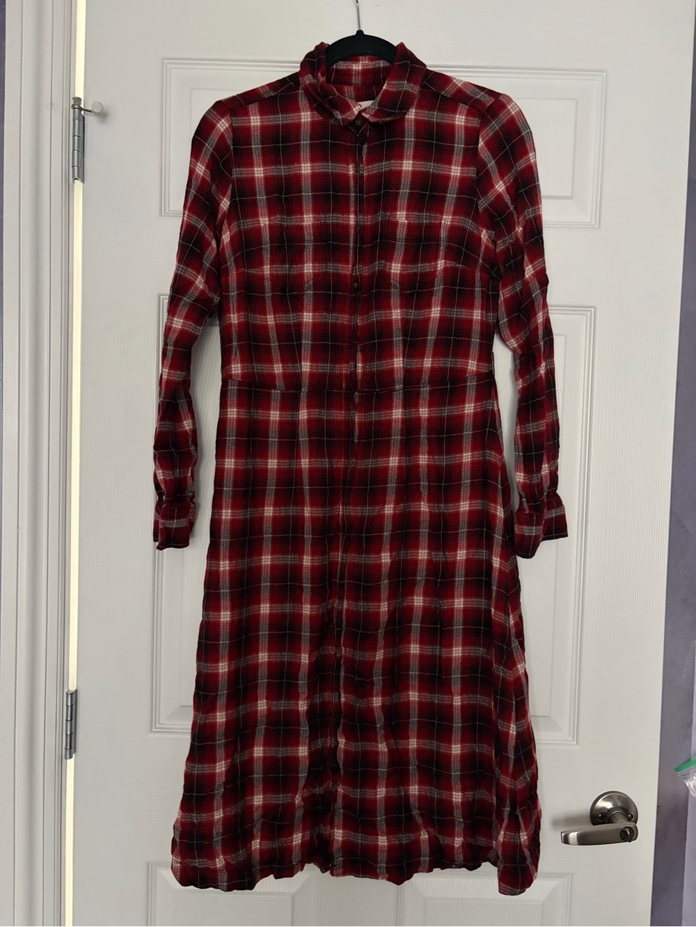 Universal Thread Red Plaid Midi Shirt Dress